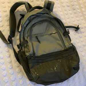 olive green pink backpack
